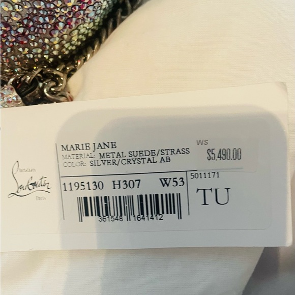 Christian Louboutin Silver Crystal Marie Jane - Picture 4 of 6
